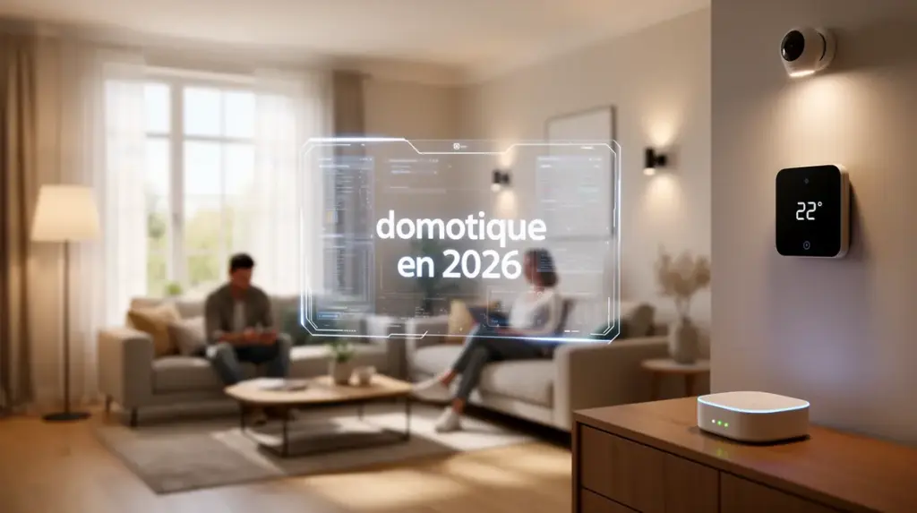 Salon lumineux avec équipements domotiques 2026