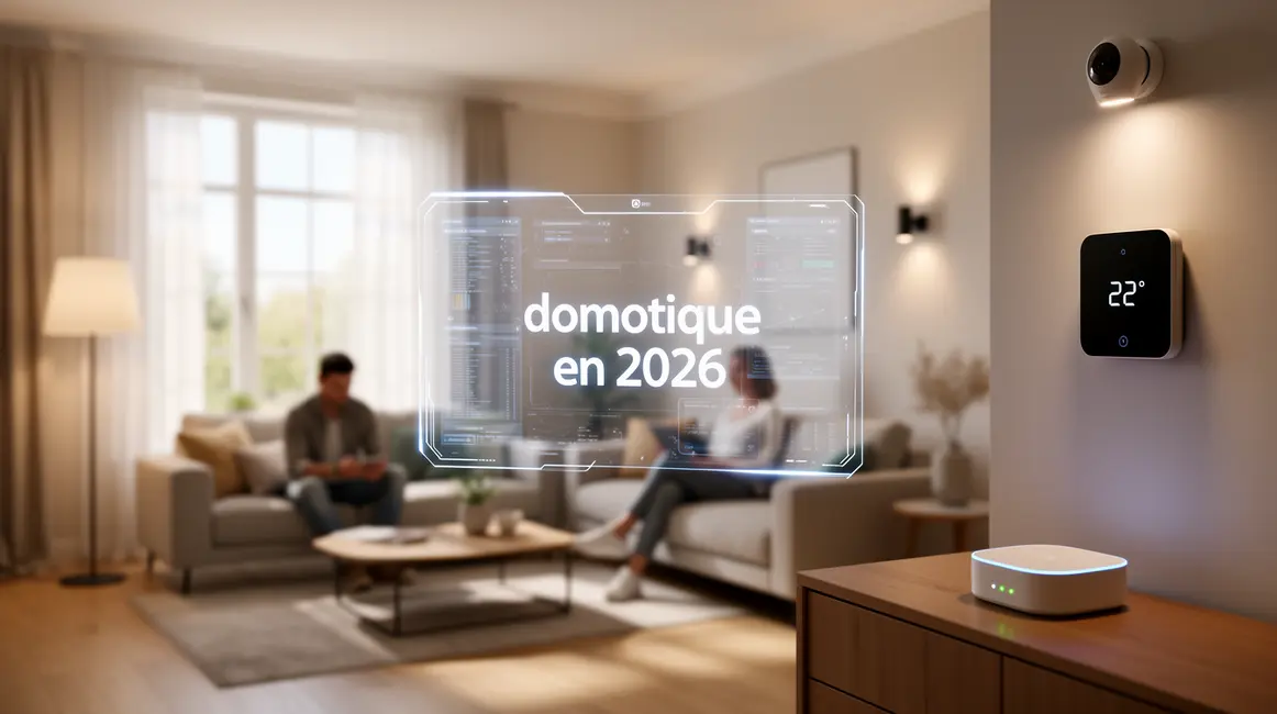 Salon lumineux avec équipements domotiques 2026