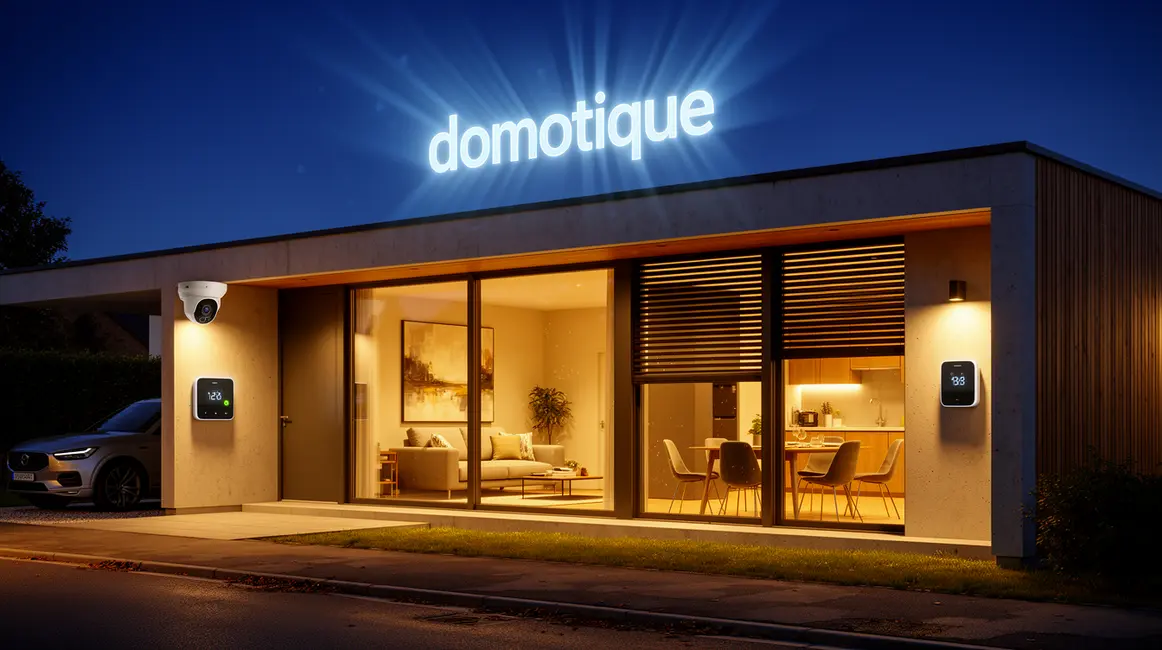 Maison connectée domotique lumières nuit