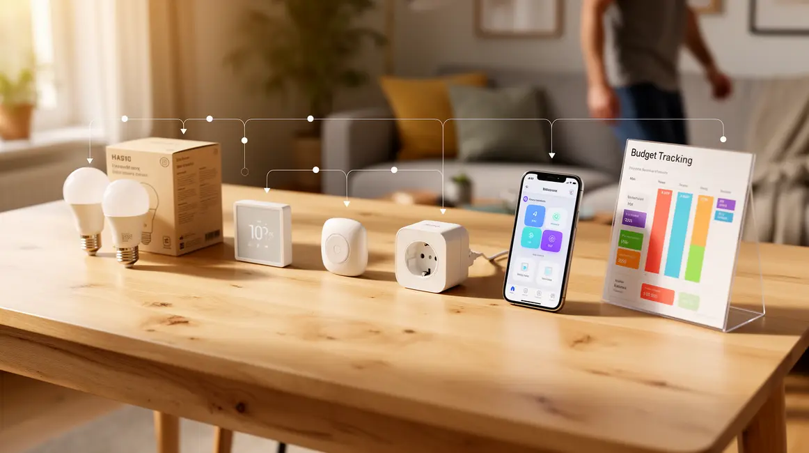 Table avec objets connectés et suivi domotique budget pas cher
