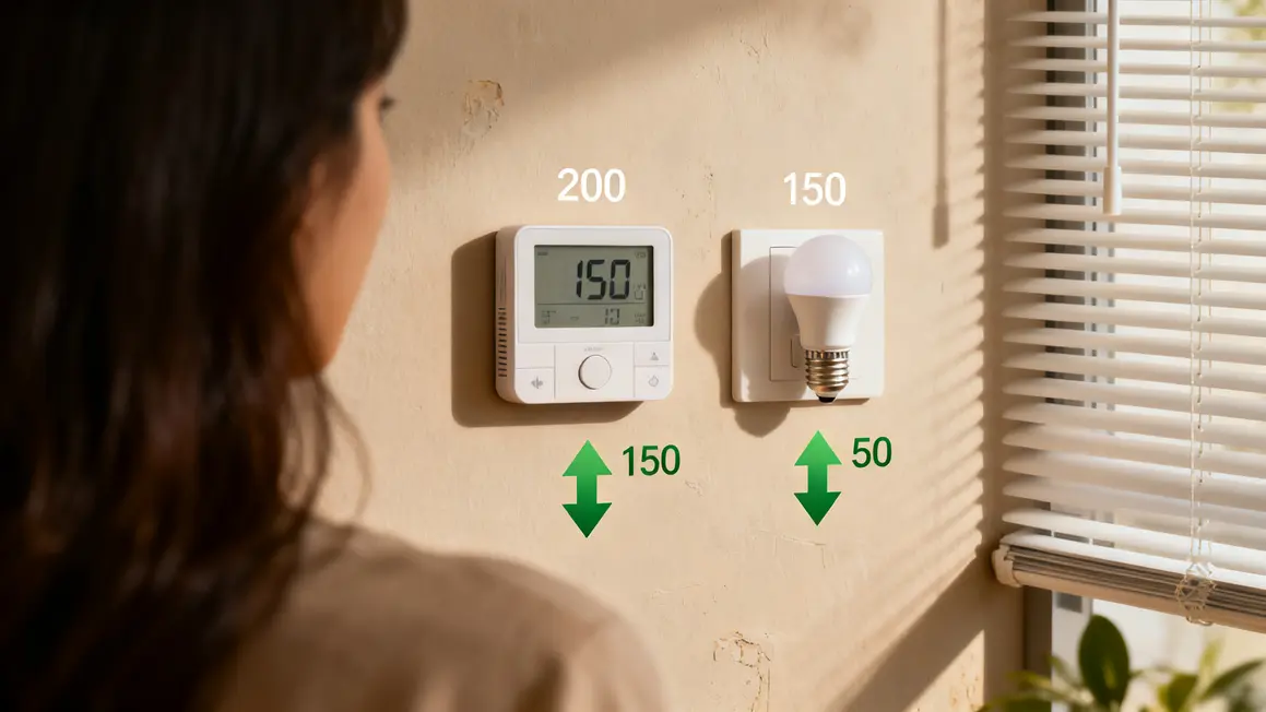 graphique economie energie domotique thermostats volets ampoules led