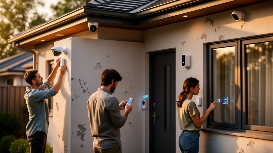 maison moderne domotique securite alarmes cameras