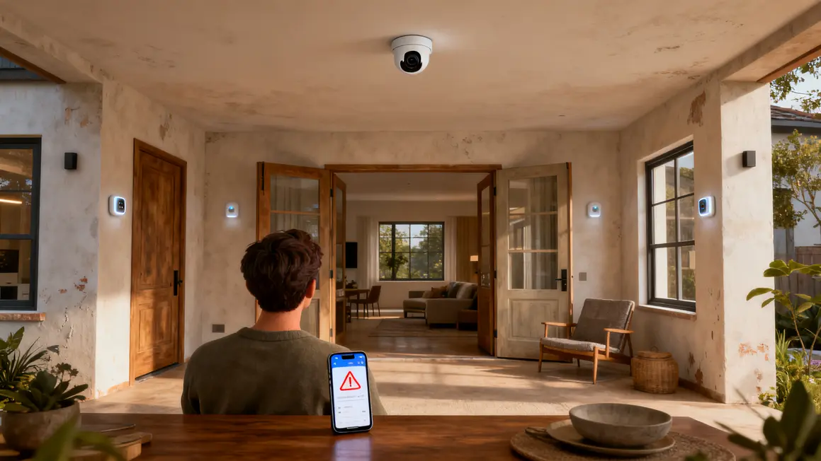 Maison schema domotique securite capteurs appli mobile