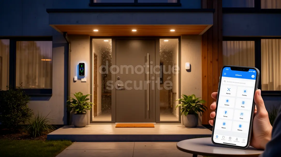 domotique securite maison vue exterieure camera serrure smartphone