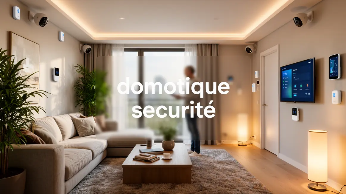 Salon avec appareils connectes domotique securite