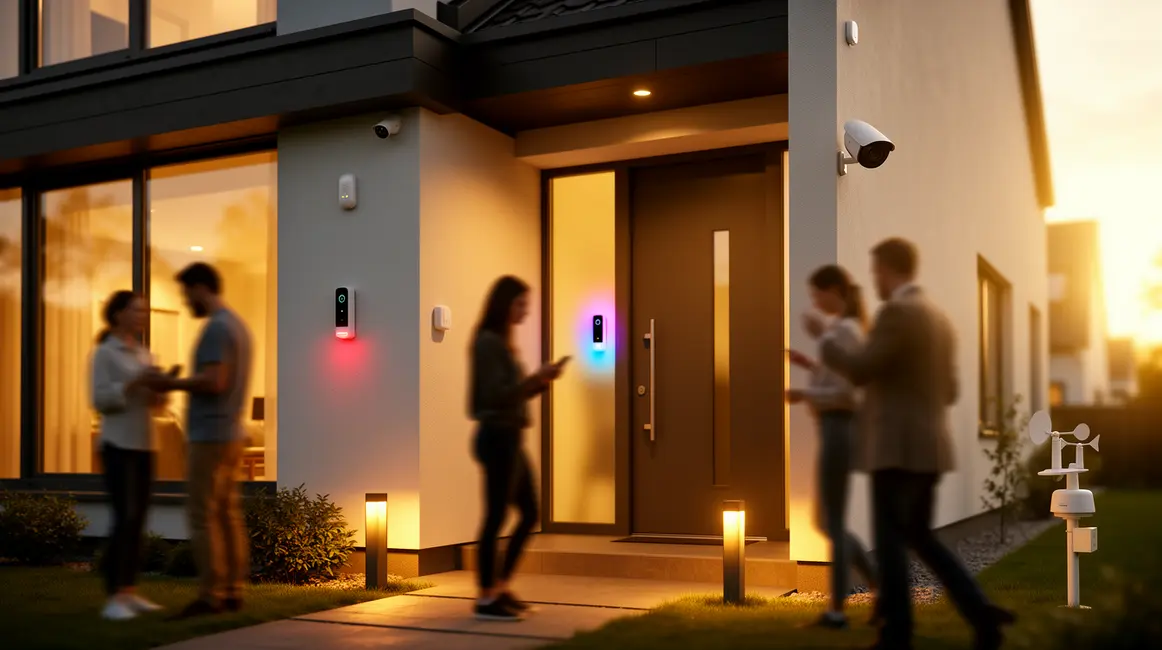 maison moderne capteurs domotique alerte