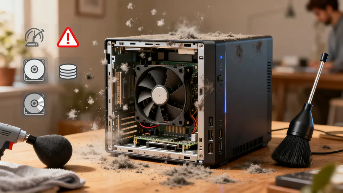 illustration entretien NAS nettoyage ventilateur et poussiere