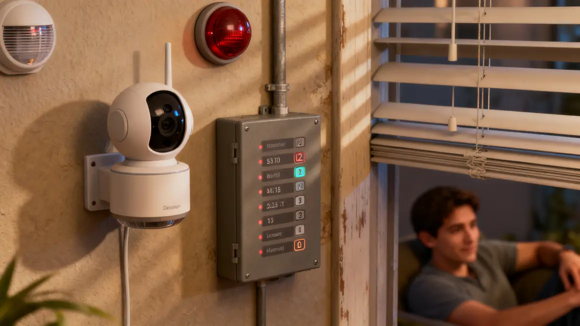 Vue d'ensemble equipements domotique securite maison intelligente