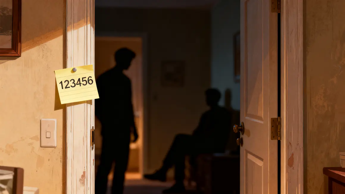 porte ouverte post-it mot de passe erreur