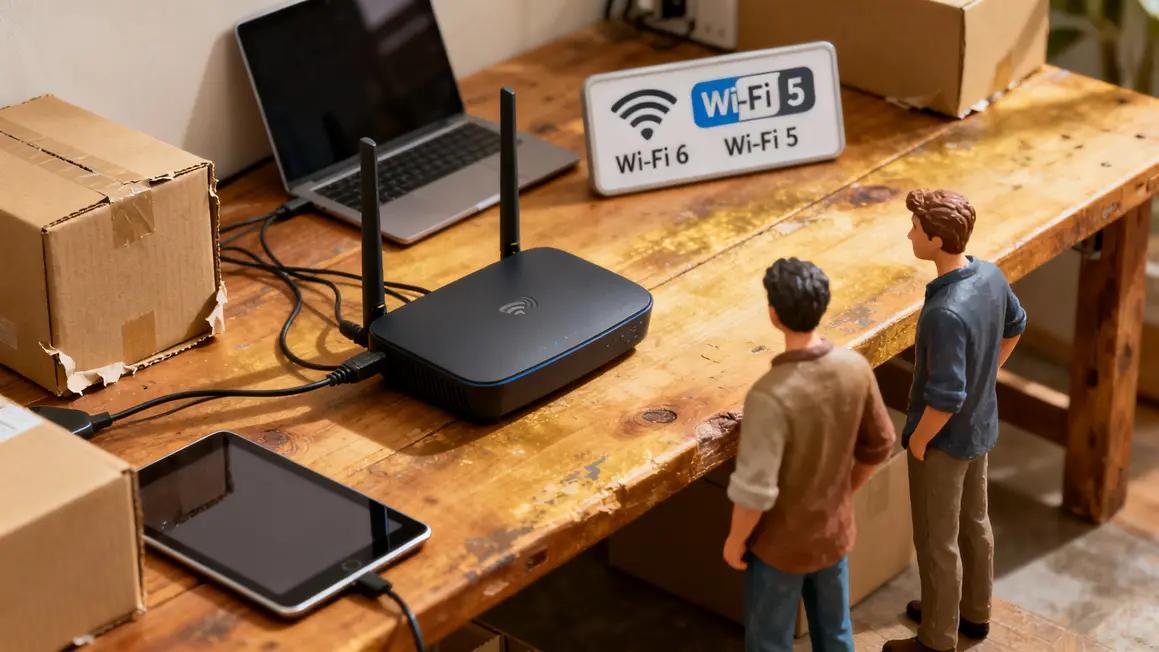 routeur domestique wi-fi 6 et 5 sur table