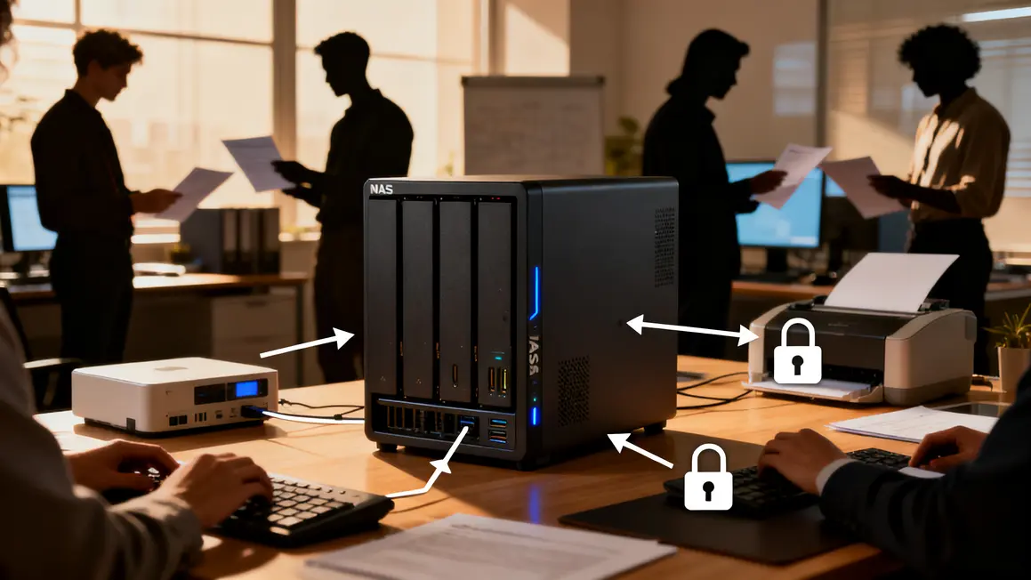 NAS central, gestion collaborative, sécurité