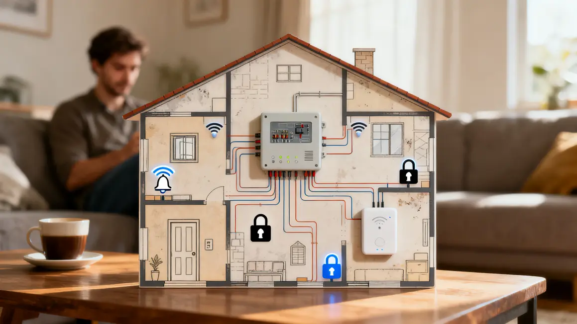 schema domotique securite capteurs maison