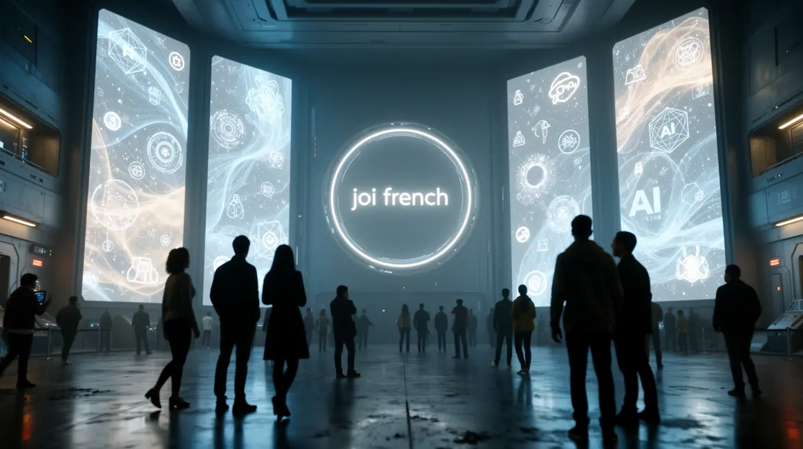 Ambiance futuriste IA avec joi french