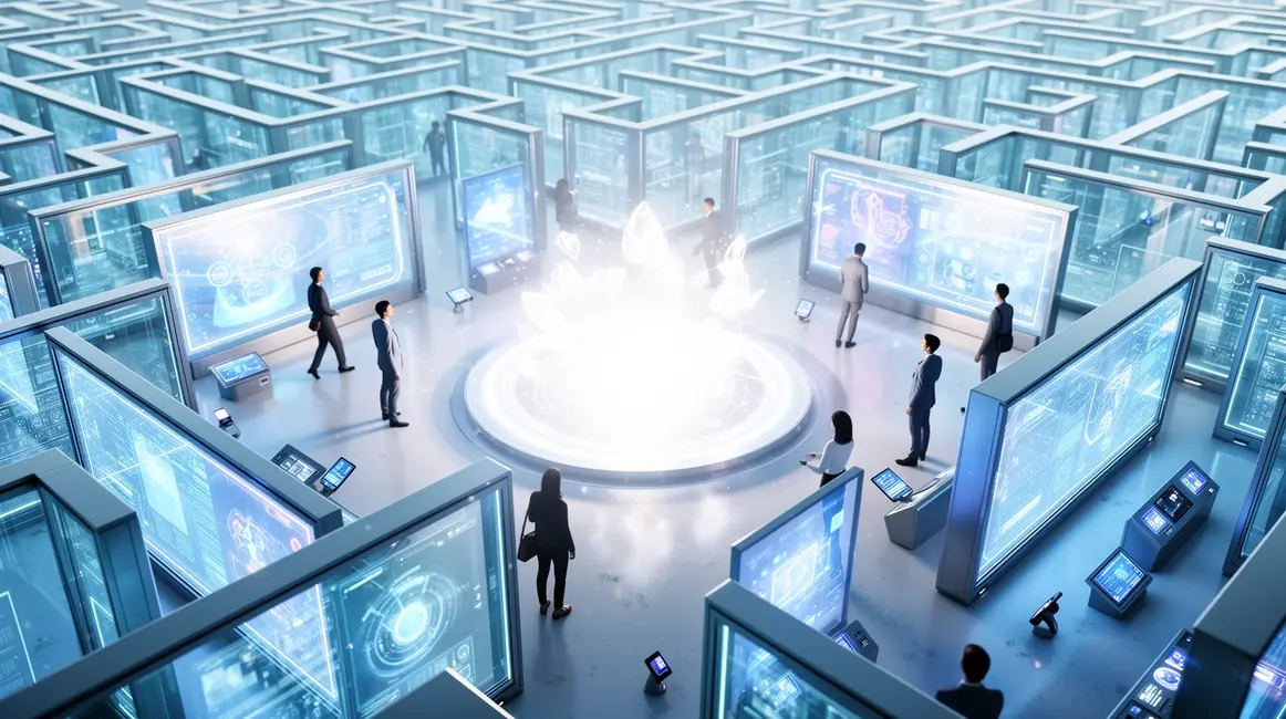 labyrinthe high-tech moderne avec joi french flottant