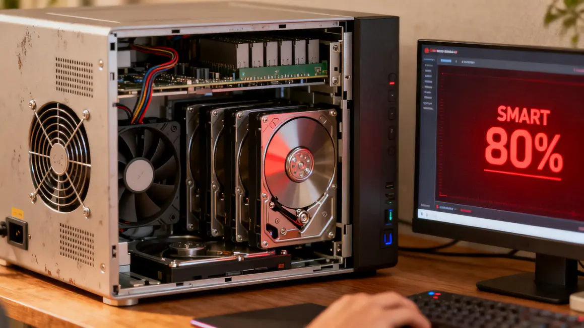 NAS ouvert disques, alertes SMART 80%