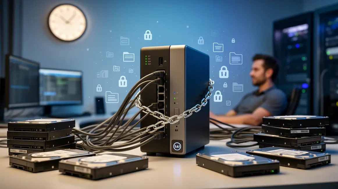 illustration maintenance nas securite et disques durs