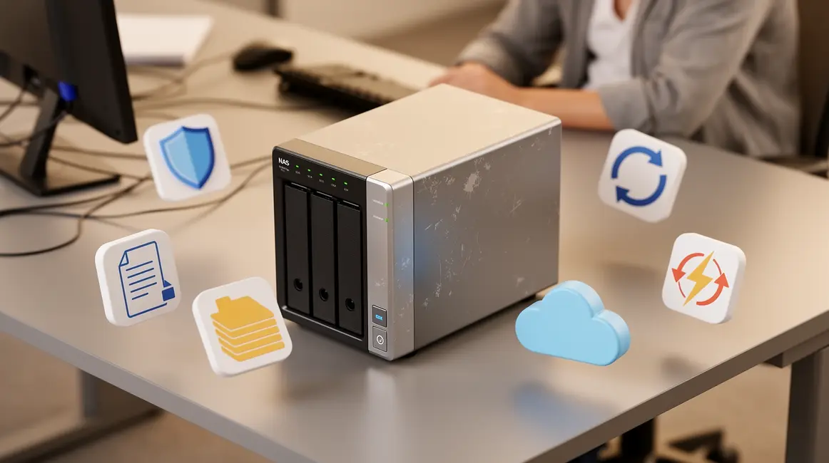 Vue maintenance NAS serveur securite sauvegarde cloud