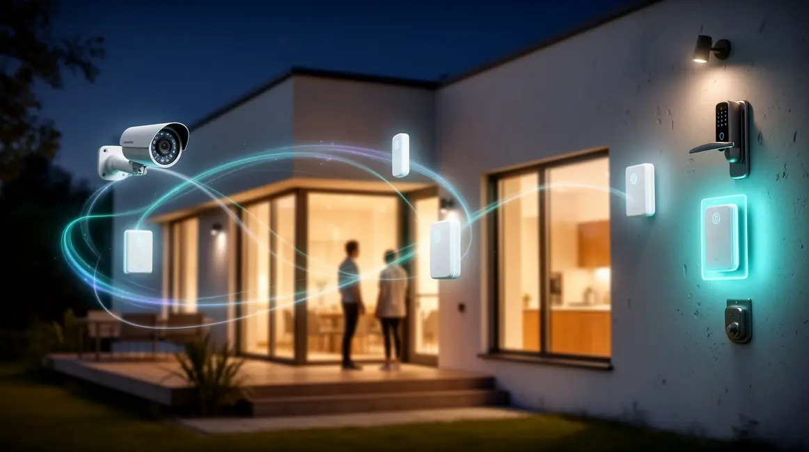 maison connectée sécurisée avec objets domotiques