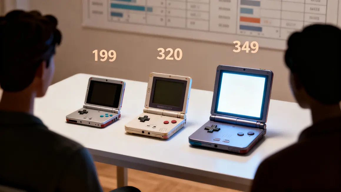 Trois Nintendo Switch comparées sur table blanche