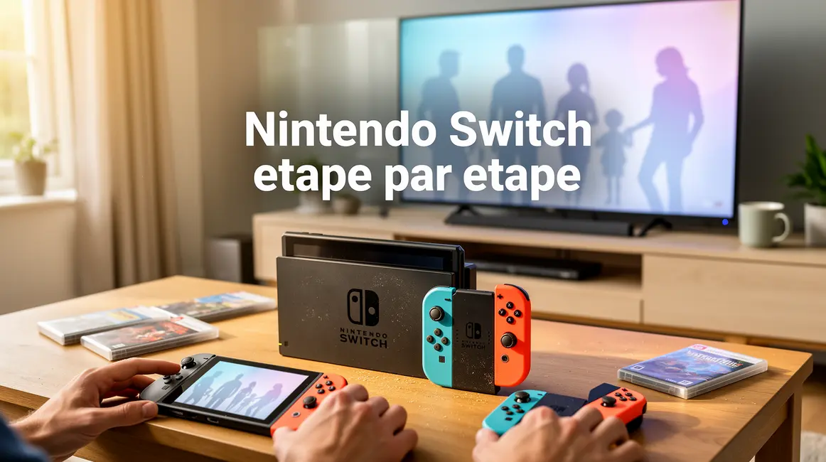 Vue console Nintendo Switch modes portable salon guide étape