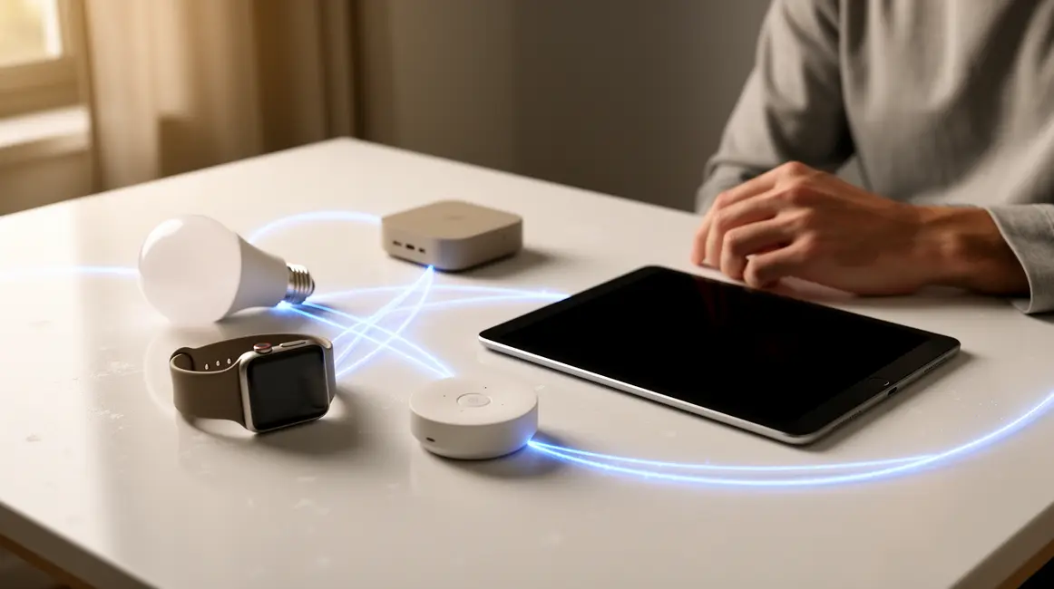Table minimaliste objets connectés interconnectés projet IoT