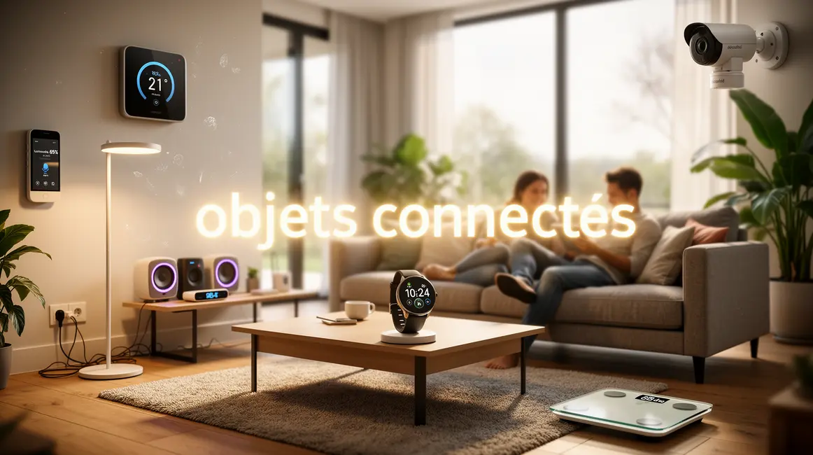Tableau maison moderne avec objets connectes