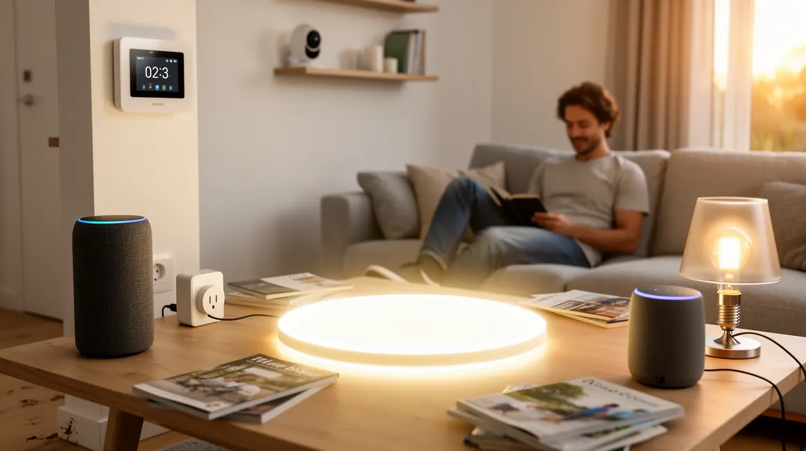 Scène objets connectés moderne cercle lumineux