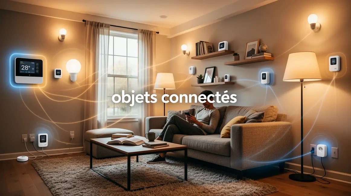 objets connectes salon ampoules thermostat capteurs lumineux