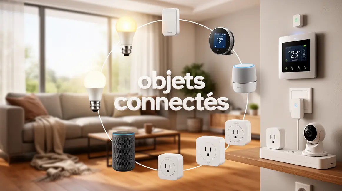Photo objets connectés salon moderne high-tech