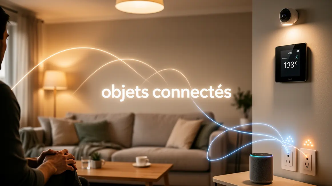 Salon moderne avec objets connectés