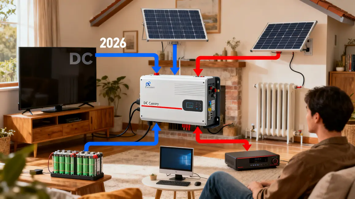 Schéma de maison onduleur domestique 2026, conversion DC AC, appareils connectés