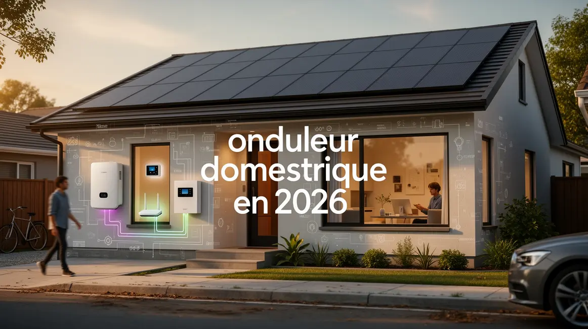 maison moderne panneaux solaires schema onduleur domestique 2026
