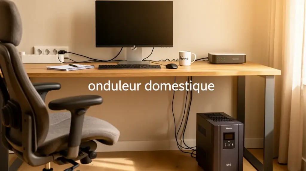 bureau avec onduleur domestique et pc protege