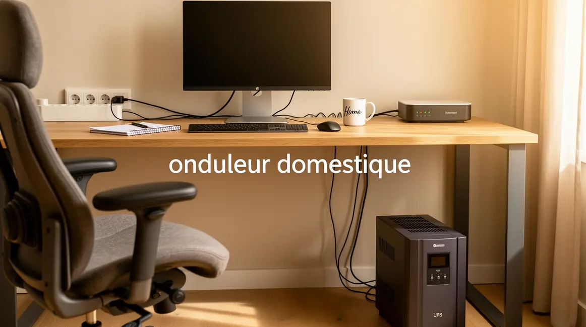bureau avec onduleur domestique et pc protege