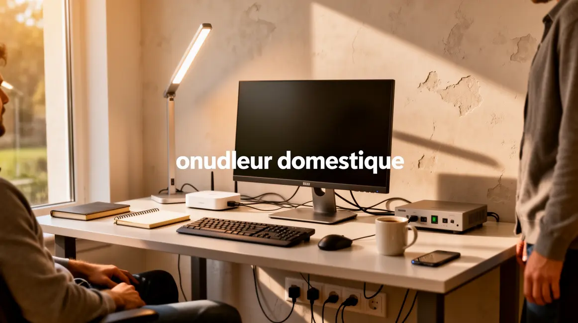 onduleur domestique sur bureau ordinateur box lumière naturelle