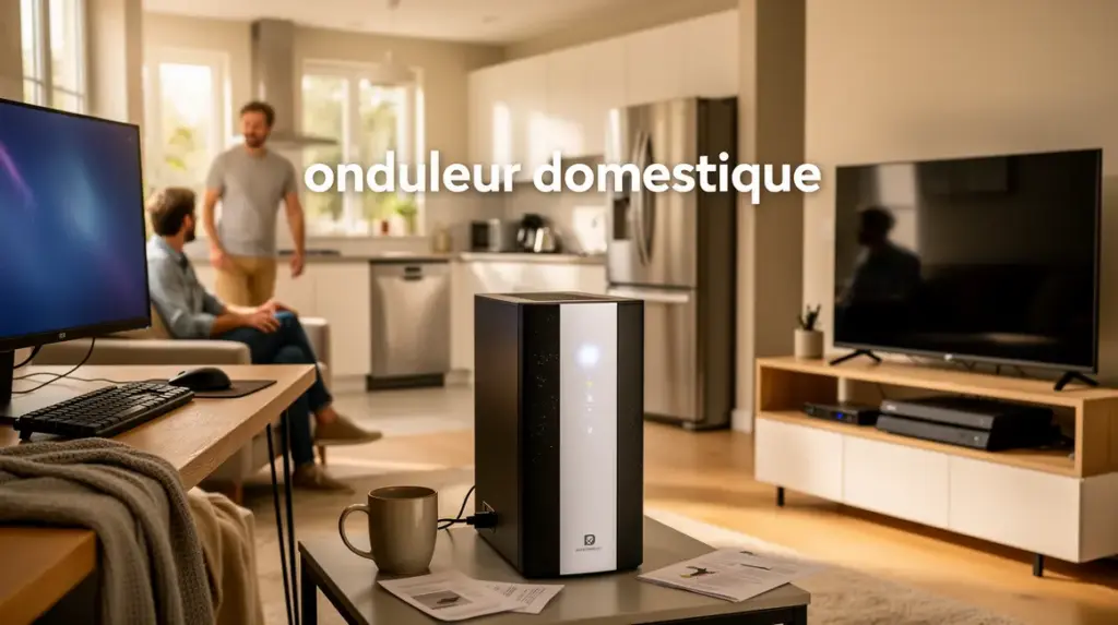 Onduleur domestique protégeant appareils électriques maison