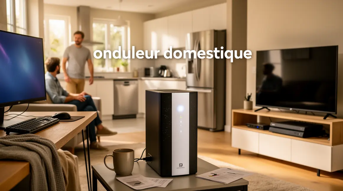 Onduleur domestique protégeant appareils électriques maison