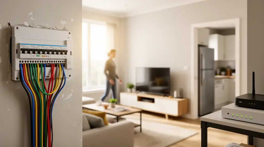 photo tableau électrique maison avec onduleur domestique