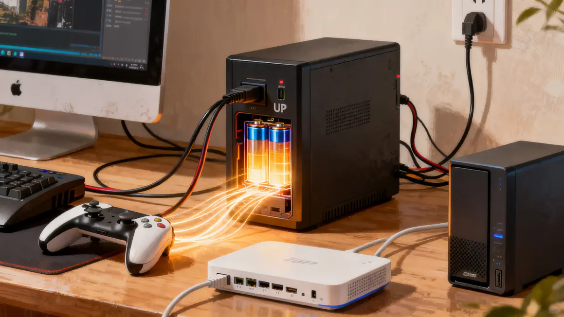 Onduleur domestique protégeant PC console box internet NAS