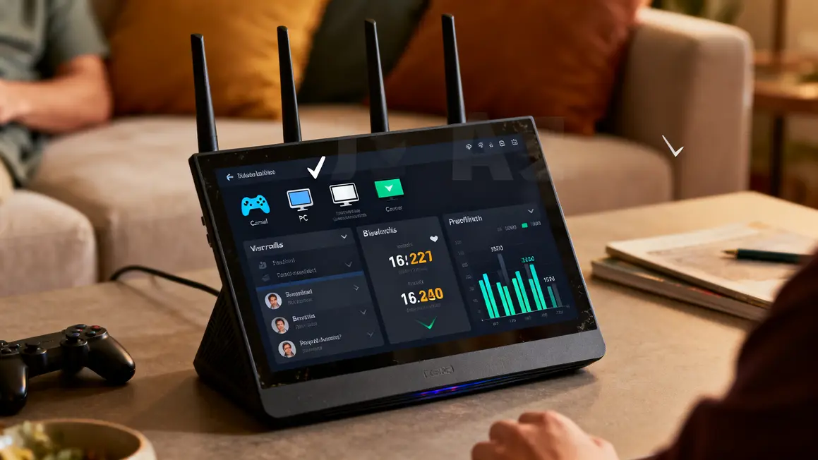 Interface QoS routeur familial priorisation appareils Wi-Fi