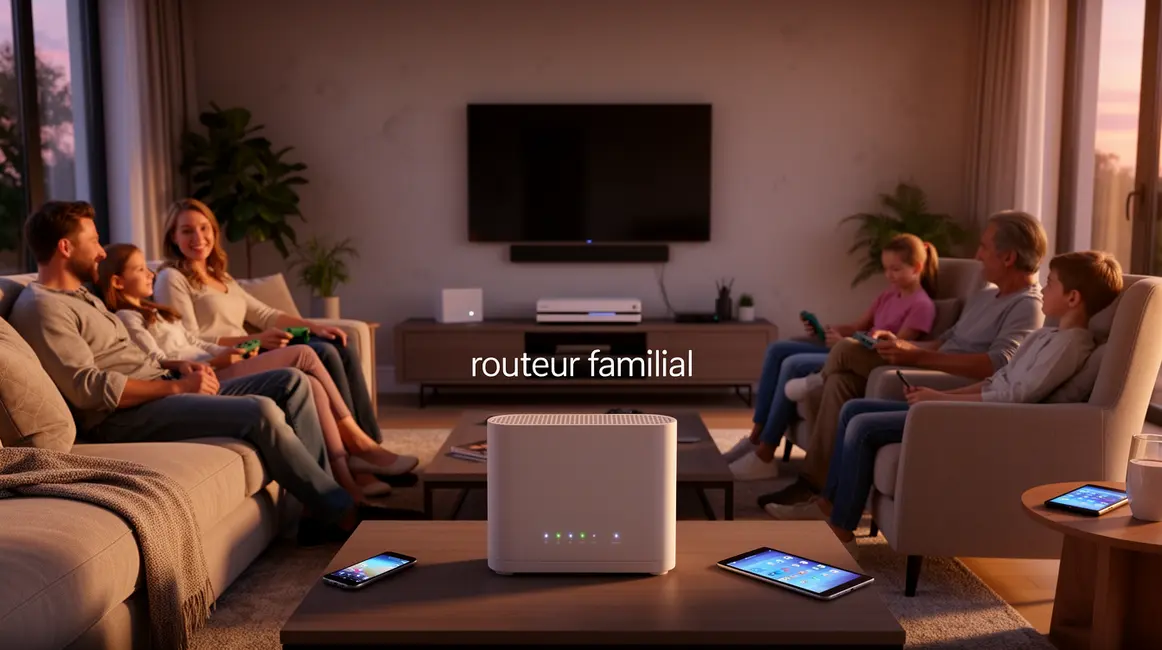 routeur familial et objets connectés dans un salon