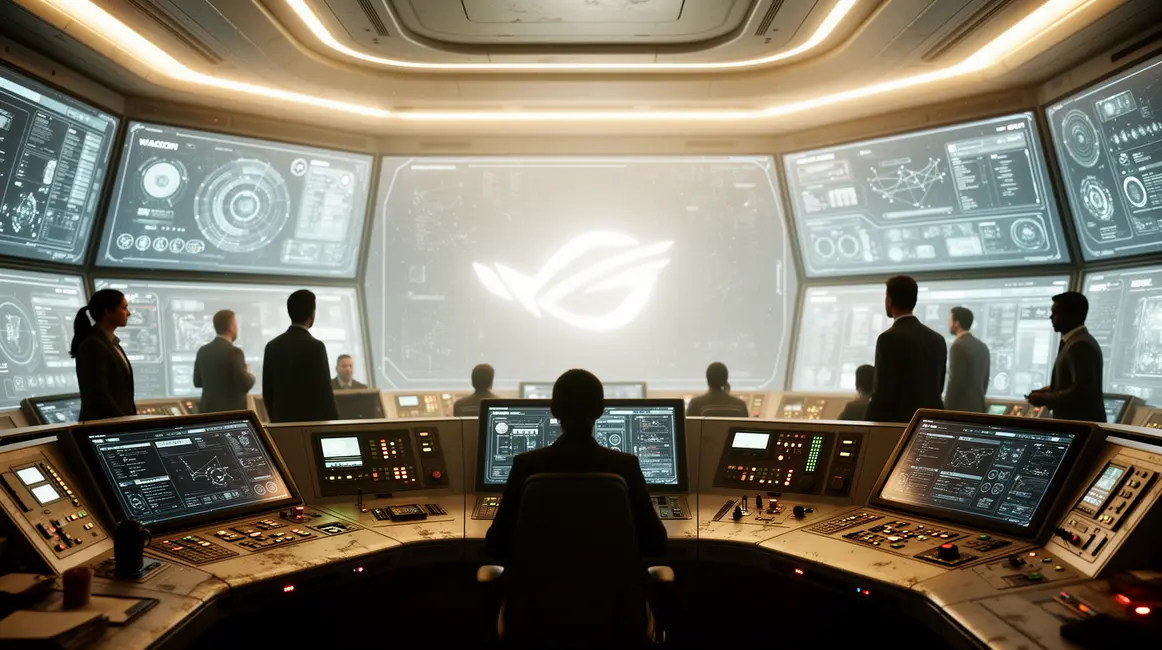 Salle de contrôle futuriste under control, tableaux de bord, gestion décisions