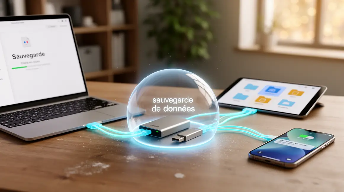 Sauvegarde de donnees sur bureau high-tech