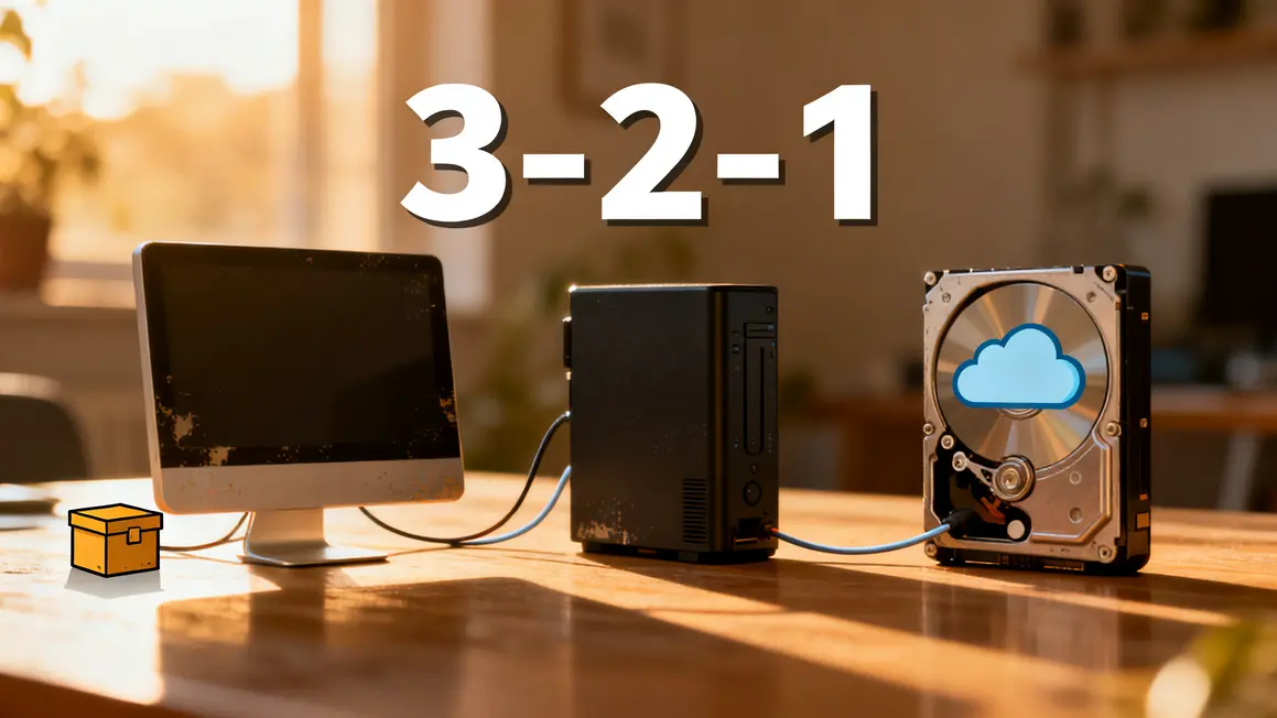 Schema 3-2-1 sauvegarde de donnees cloud appareil externe