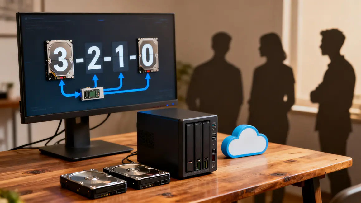 Disques externes, NAS et cloud avec schema sauvegarde 3-2-1-0