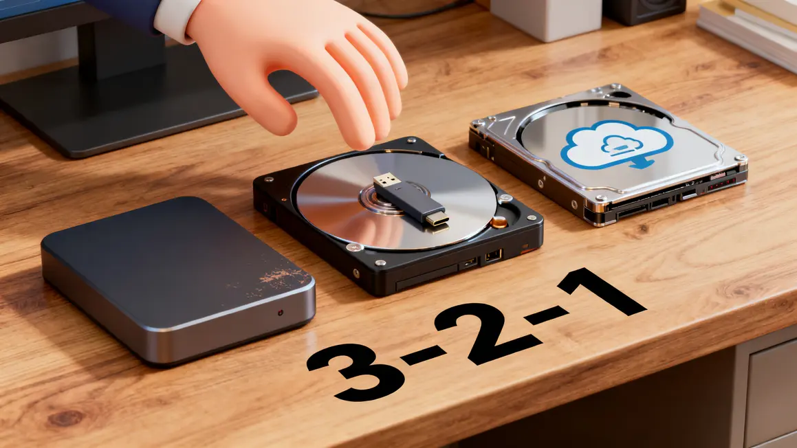scene sauvegarde NAS trois disques chiffres 3-2-1