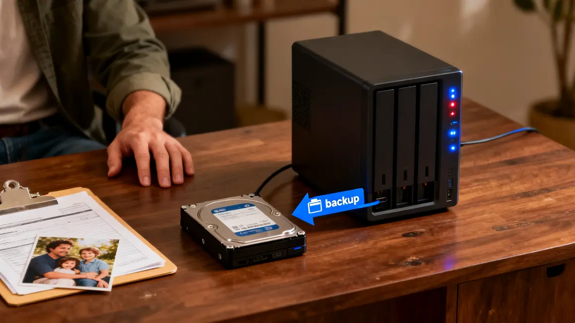 backup donnees critiques nas vers disque externe