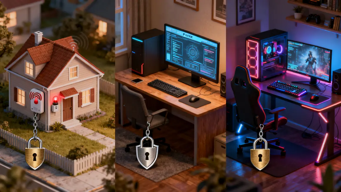 trois scenarios securite maison connectee bureau gaming