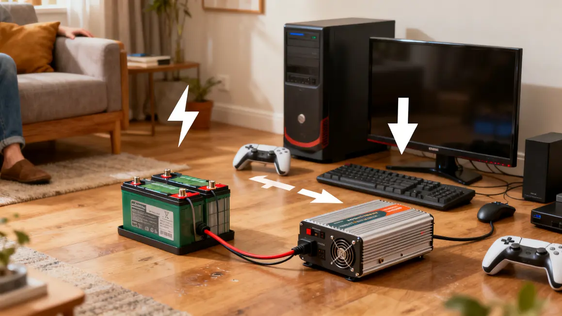 schema onduleur domestique batteries appareils