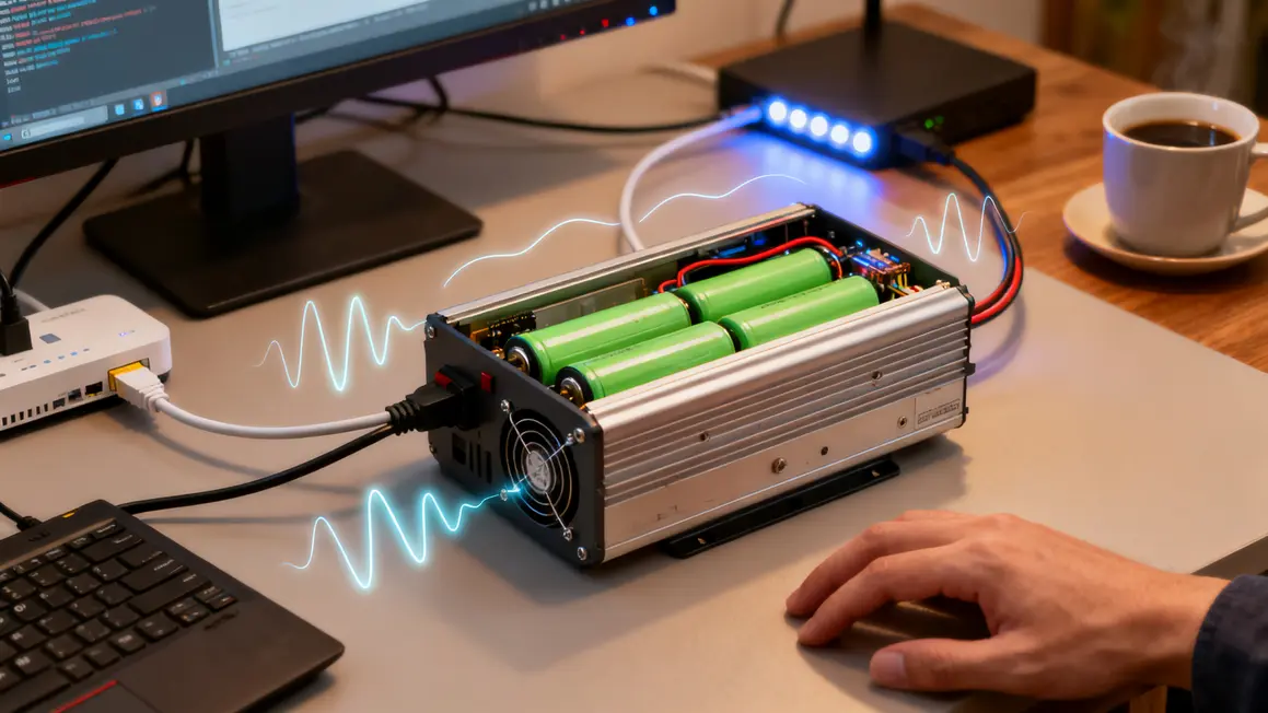 Schéma onduleur domestique connecté à PC et box